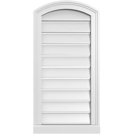 Ekena Millwork Arch Top Surface Mount PVC Gable Vent w/ 2"W x 2"P Brickmould Sill Frame, 16"W x 30"H GVPAR16X3003SN